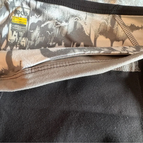 Lolë Panna Grey Black Mesh Detail Workout Athletic Performance Leggings Sz M - Picture 10 of 14